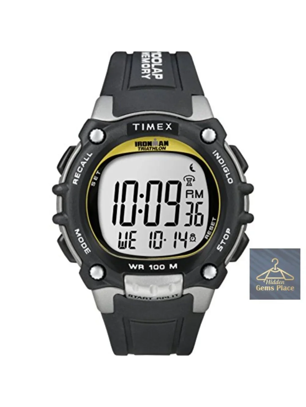 Men's Digital Chronograph Watch 44mm Resin Indiglo Water Resistant